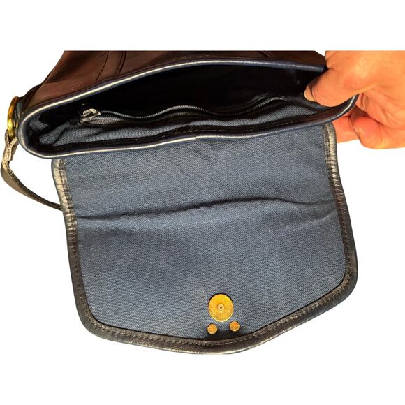 Brighton vintage crossbody bag in navy leather - Picture 7 of 8